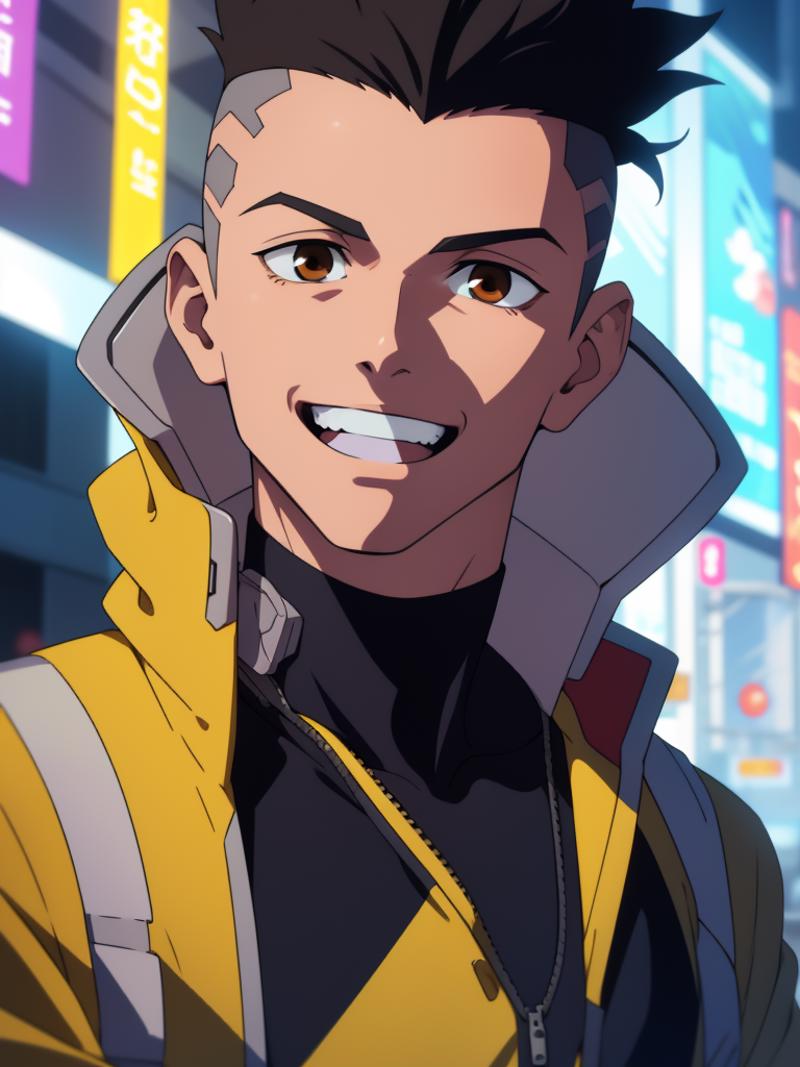 00217-493049745-cyberpunk david martinez in a futurism city  solo brown_eyes anime open_mouth smile black_hair male_focus shirt forehe.png